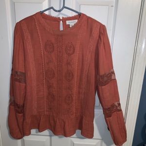 Embroidered lace blouse